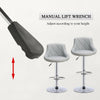 4x MADRID Faux Leather Bar Stools Gas Lift Home Kitchen Breakfast Chairs Grey