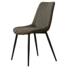 2 × Grey / Brown Dining Chairs Faux Suede Fabric with Metal Legs Home Kitchen