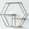 Hexagon Metal Wire Wall Shelf Loft Dorm Decor Storage Floating Shelf Display NEW
