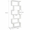 4/5/6 tier Storage Display Shelving Bookcase S Shape Design Unit White Furniture