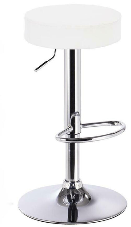 1x Bar Stool bar chairs lounge chair leather+ Metall with armrests White