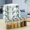 Kitchen Rotating Spice Rack 16 Jar Seasoning Herb Storage Holder Stainless Steel