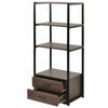 4 Tier Tall Bookcase Shelving Display Storage Unit Cabinet Shelves with 2 Drawer