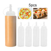 5pcs 230ml Clear Plastic Squeeze Bottle Condiment Dispenser Ketchup Salad 8oz