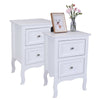 2 X Modern Country Style 2 Drawer Bedside Cabinet Tables White Sold as a PAIR