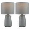 Set of 2 Modern Grey Ceramic 25cm Modern Table Lamp Bedside Lights