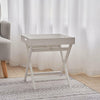 Folding Tray Table Wooden Sofa Side End Coffee Table Butler Serving Tray White