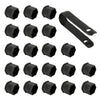 Set of 20 19mm BLACK WHEEL NUT BOLT COVERS CAPS FOR ANY CAR LOCKING