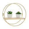 Floating Gold Metal Round Wall Shelf Holder Display Storage Rack Unit Decor UK