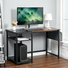 PC Computer Desk Writing Study Table Office Home Workstation Dark +Storage Shelf