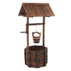 Wooden Wishing Well Planter Outdoor Flower Pot Backyard Garden Décor