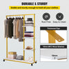 Garment Rack Clothes Rack Clothes Organizer w/ 3 Side Shelves & Wheels