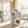 Mobile/Foldable/Extendable Narrow Drop Leaf Dining Table Kitchen Storage Desk