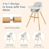 3 IN 1 Baby High Chair Infant Child Feeding Seat Highchair Food Tray Safety Belt