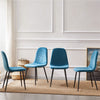 Set of 2/4/6 Velvet Dining Chairs Padded Seat Metal Legs Kitchen Home Office UK