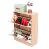 2 DRAWER WOODEN SHOE CABINET STORAGE FOOTWEAR STAND RACK ORGANISER CLOSET HOME