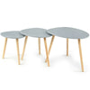 Scandinavian Nest of Tables Coffee Side End Lamp Set of 3 Modern Furniture