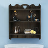 Wall Unit Shelf Storage Shabby Chic Cupboard Cabinet Key Hooks Vintage Style UK