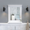 Mondeer White Bathroom Mirror MDF Frame Wall Mounted W/ Shelf Bathroom Porch