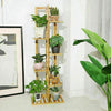 Bamboo Plant Stand Multiple Flower Pot Holder Shelf Floorstanding Space Saving