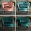 Upholstered Oyster Armchair Scallop Tub Chair Cocktail Wing Back Lotus Seat Sofa