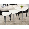 Nest of 3 Tables Gloss White Nested Tea Lamp Side Living Room Coffee Table