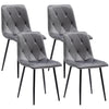 4X Dining Chairs Set Faux Suede Leather Padded Seat Metal Legs Kitchen Office
