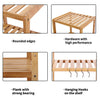 Bamboo Bathroom Shelf with 4 Tiers 110 x 36 x 33 cm Free-Standing Shelving Unit