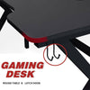 K-Shaped Gaming Desk w/ Headphone Hook PC Computer Home Office Workstation UK