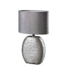 Modern Textured Table Lamp Ceramic Base Fabric Light Shade 29cm Lounge Lighting