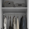 Matte Grey 3 Door Wardrobe Storage Cupboard with Shelves Rail Bedroom Furniture