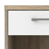 Homeline Modern 1 Drawer Bedside Cabinet / White Gloss Small Bedroom Side Table