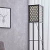 4 Tier Shelf Floor Lamp w/ Shade Standing Light Open Shelves Storage Living Room