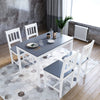 Classic Solid Wooden Dining Table and 4 Chairs Set Grey Kitchen Home Furniture