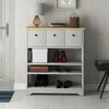 Wooden Side Cabinet 3 Tier Shoe Storage Cabinet Free Standing With Shelf