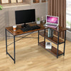 Corner Computer Desk L-shaped PC Table Workstation Home Office Study w/ Shelves