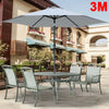 3M Round Garden Parasol Umbrella Patio Sun Shade Aluminium Crank Tilt