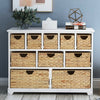 Kitchen Dining Cabinet Cupboard Large Sideboard 10 Drawers Basket Home Furniture