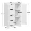 Bathroom Cabinet with 4 Drawers Storage Unit Floor Standing Cabinet for Bathroom