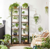 Tall Narrow Bookcase Vintage Industrial Display Unit Slim Rustic Storage Cabinet