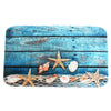 3Pcs Bathroom Blue Starfish Bathroom Non-Slip Pedestal Rug + Lid Toil