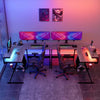 50" L Shaped Gaming Computer Desk with LED Rivisible Student Writing Table