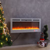 Insert/Wall Mounted Electric LED Fireplace Recessed Fire Heater Crystal 12 Flame