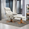 Executive Swivel Lounge Recliner Chair High Back &Footstool Armchair Padded Sofa
