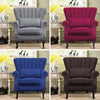 RETRO WING BACK UPHOLSTER FIRESIDE CHECK FABRIC/VELVET ARMCHAIR SOFA LOUNGE LOFT