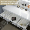 Dressing Table Makeup Desk Stool LED Mirror Vanity Set 7 Drawers Organizer White