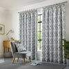 SKANDI Geometric Jacquard Weave Lined 3" Tape Top Pencil Pleat Curtains Pair
