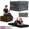 JUMBO CORD Adult Pouffe Fold Out Futon Single Guest ZBed Chair Mattress Sofa Bed