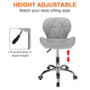 Adjustable Grey Office Chair Cushioned Computer Desk Chrome Legs Small Swivel