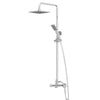 Bathroom Thermostatic Mixer Shower Set Square Chrome Twin Head Exposed Valve